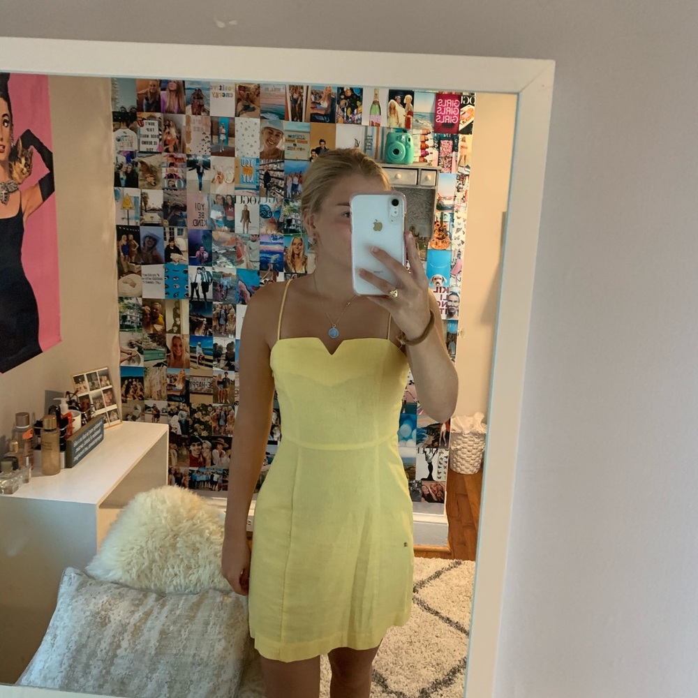 Strappy yellow dress